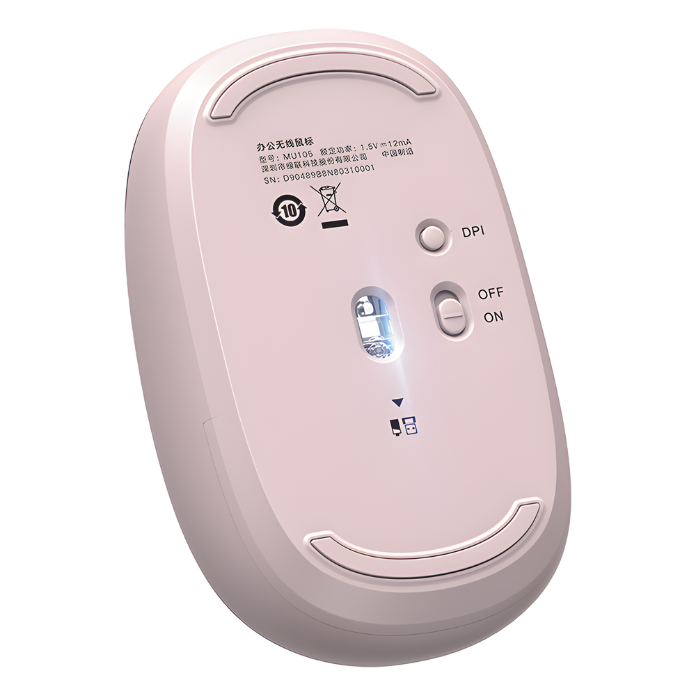 Mouse Inalámbrico Silencioso 2.4 GHz 10 m 2400 DPI 3 Botones Dusty Pink UGREEN 90686 - Imagen 2