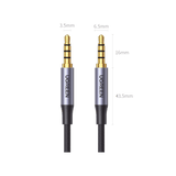 Cable Auxiliar de 3.5mm Cable Audio Estéreo Núcleo de Alambre de Cobre Esmaltado Carcasa de Aluminio Azul + Nylon Trenzado Soporta Micrófono 5 Metros  90788 - SILYMX