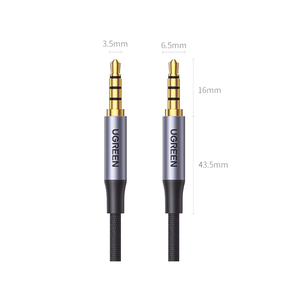Cable Auxiliar de 3.5mm Cable Audio Estéreo Núcleo de Alambre de Cobre Esmaltado Carcasa de Aluminio Azul + Nylon Trenzado Soporta Micrófono 5 Metros  90788 - SILYMX
