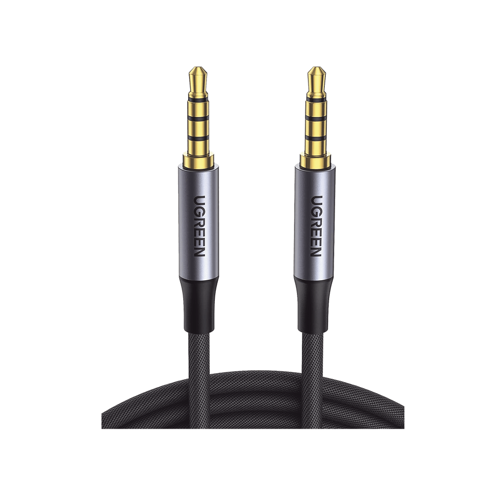 Cable Auxiliar de 3.5mm Cable Audio Estéreo Núcleo de Alambre de Cobre Esmaltado Carcasa de Aluminio Azul + Nylon Trenzado Soporta Micrófono 5 Metros  90788 - SILYMX