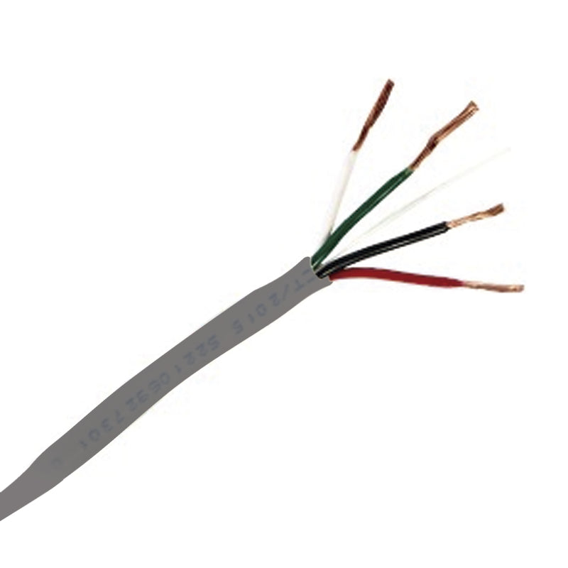 Bobina de cable Viakon 100% Cobre 4x18 AWG Tipo Alarmas UL Color Gris 305 Metros Hecho en México 92-70 - SILYMX