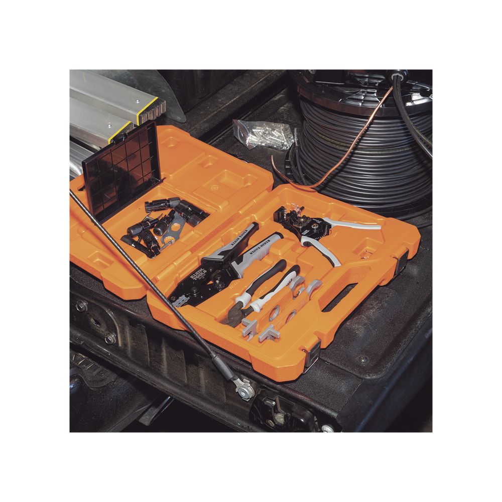 Juego de Herramientas de Conexión Fotovoltaica Solar 6 Piezas: Estuche 2 Llaves Aisladas MC4 Cortador 1/0 AWG Al Pelacables 6-12 AWG Sólido y 8-14 AWG Trenzado Ponchadora MC4T 10-14 AWG92919S - SILYMX