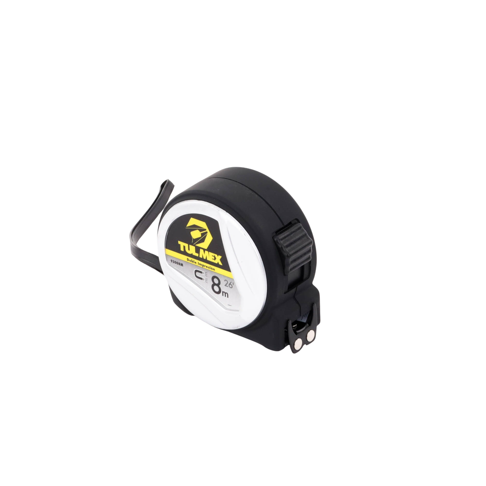 Flexómetro Magnético Cinta de Medir de 8 metros Graduada por Ambos Lados Con Botón de Freno 93008M - SILYMX