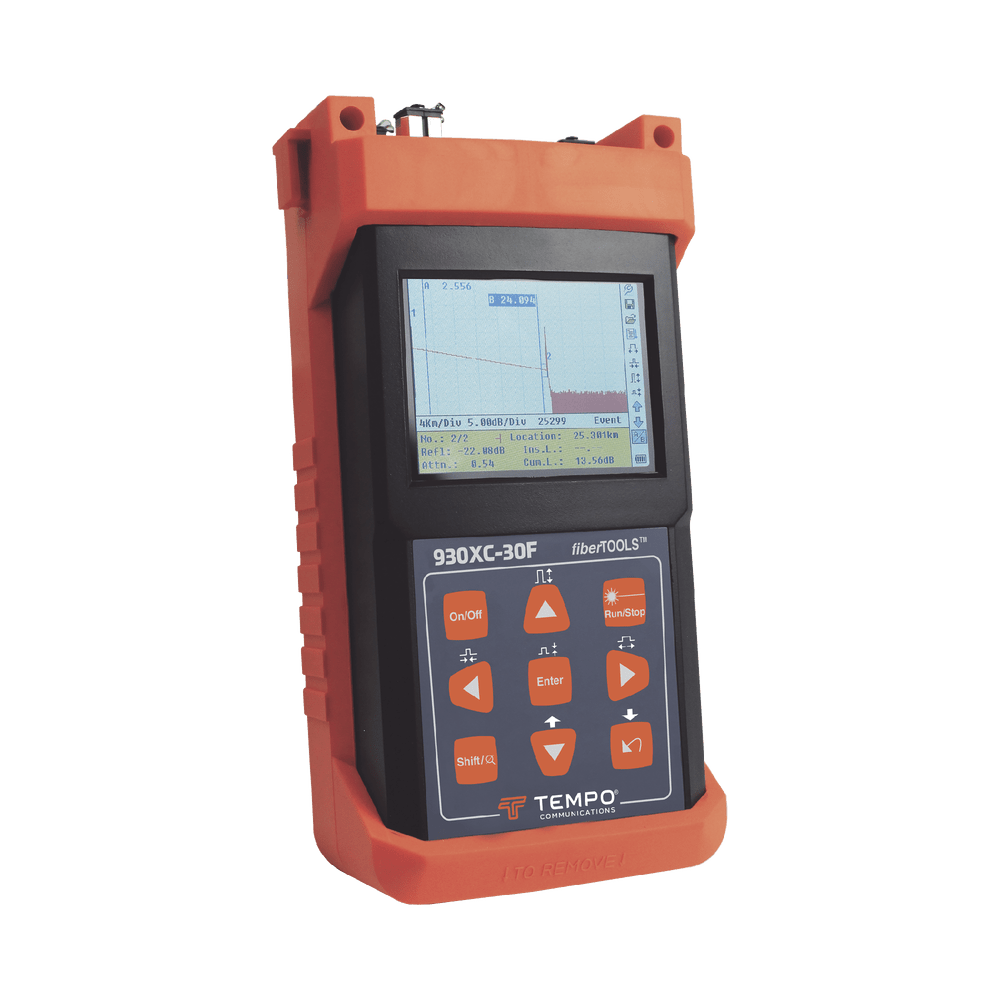 OTDR TEMPO para pruebas en Enlaces de Fibra Óptica lambdas 1310/1550/1625 nm Prueba Fibra Viva 930XC-30F-APC-SC - SILYMX