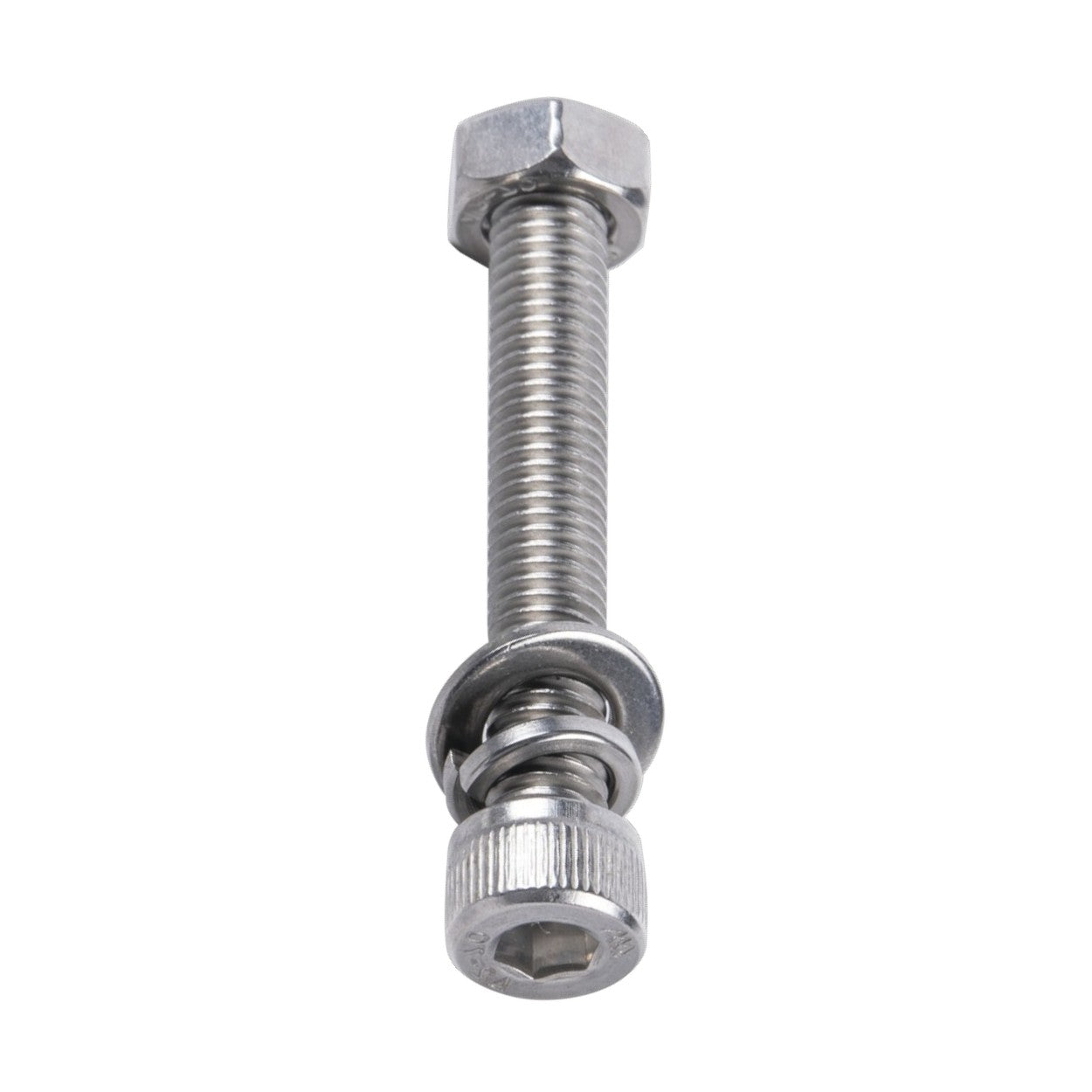 Tornillo Allen Milimétrico de Acero Inoxidable 1.25 x 30 mm Con 1 Tuerca 1 Arandela de Presión y 1 Plana 950-5080-304 - SILYMX