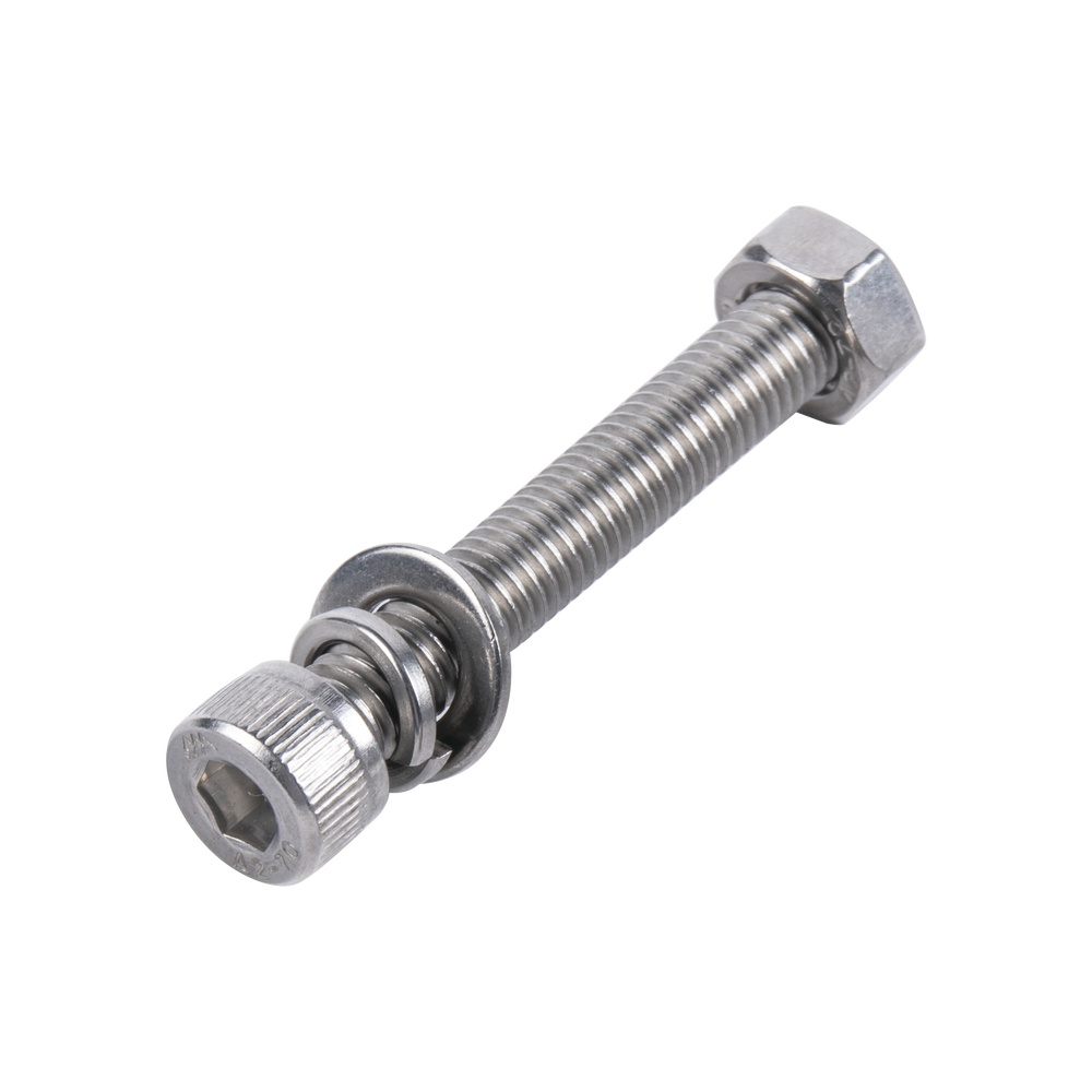 Tornillo Allen Milimétrico de Acero Inoxidable 1.25 x 30 mm Con 1 Tuerca 1 Arandela de Presión y 1 Plana 950-5080-304 - SILYMX