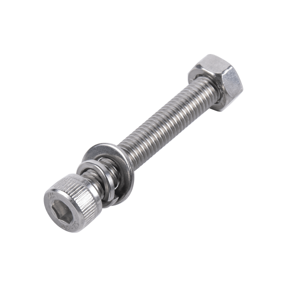 HerramientasDMT950-5080-6041 Tornillo Allen Milimétrico de Acero Inoxidable M8 - 1.25 x 60 Con 1 Tuerca 1 Arandela de Presión y 1 Plana Para Montajes de Módulos Foto Voltaicos 950 - 5080 - 604 - SILYMX