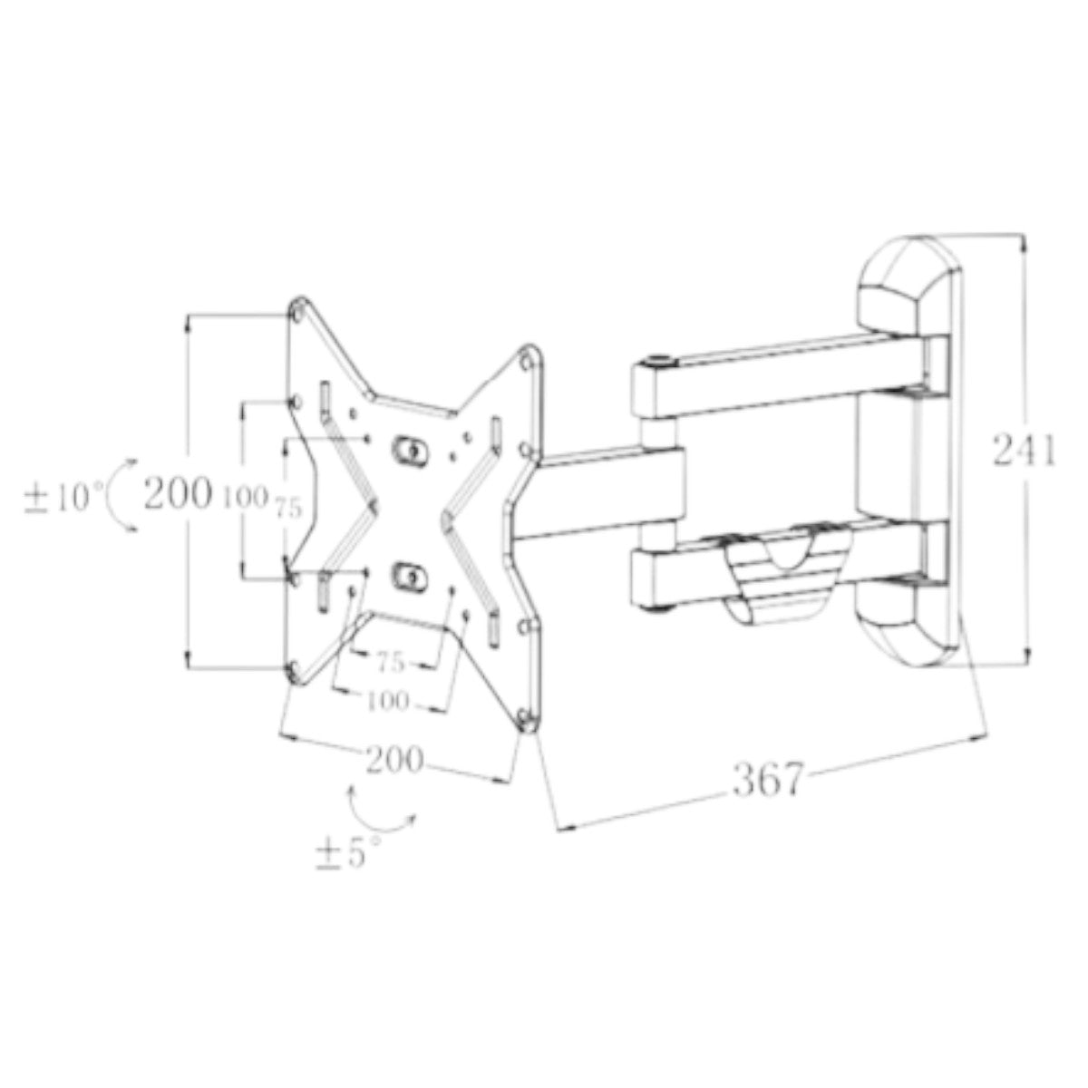 Montaje de Pared Articulado para Monitor de 13 a 37 in EPS20EW - SILYMX