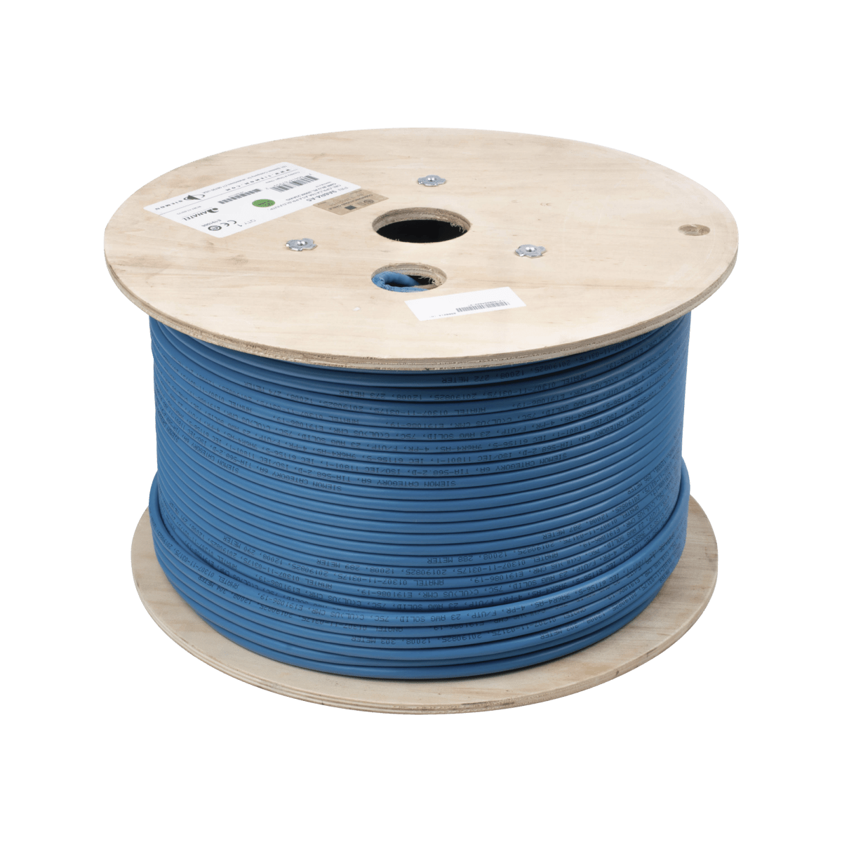 Cables Categoría 6ASIEMON9A6R4-A5Bobina de Cable Blindado F/UTP Z - MAX Cat6A – 4 Pares – 305 m – 10GBase - T – CMR (Riser) – Color Azul 9A6R4 - A5 - SILYMX