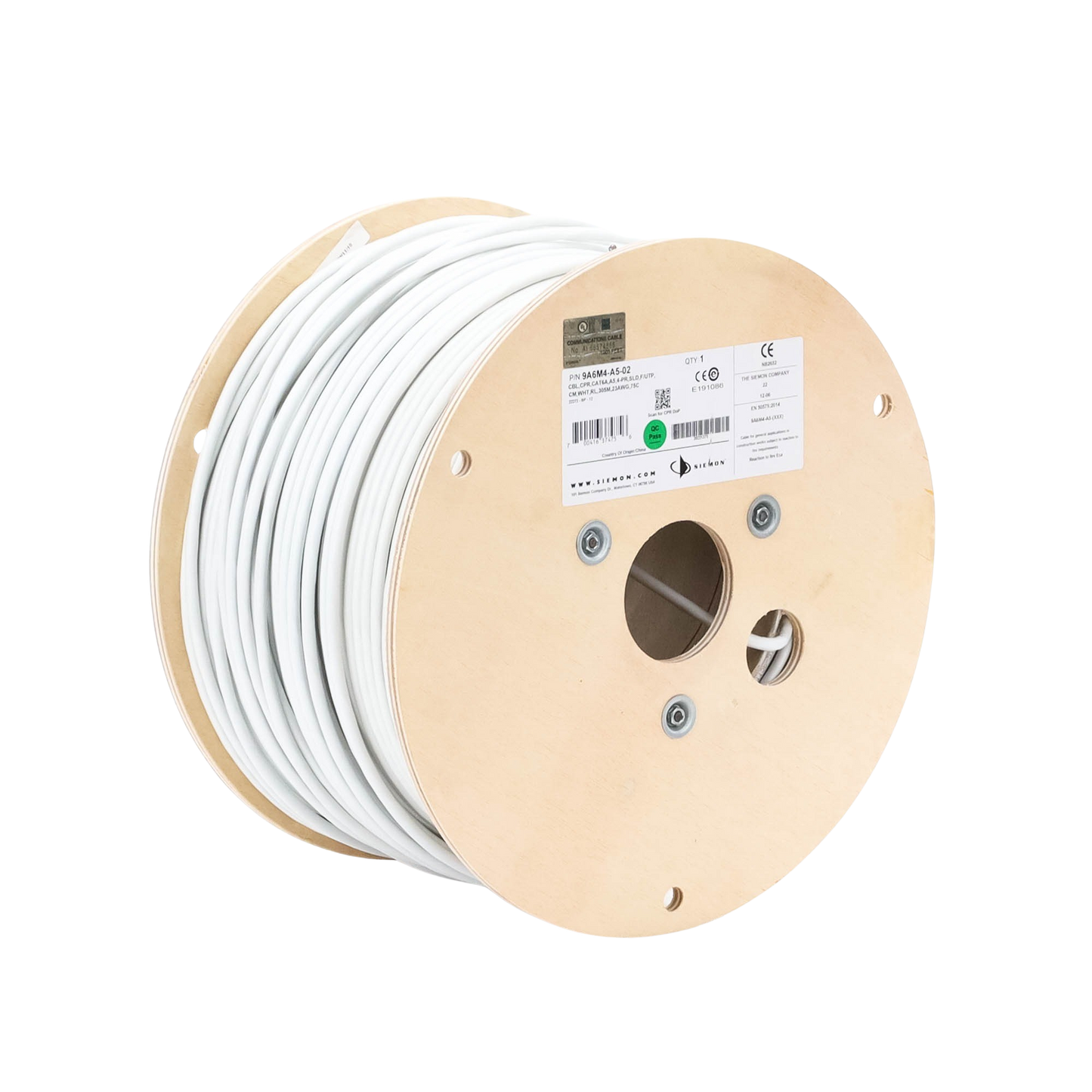 Bobina de Cable Blindado F/UTP de 4 Pares, Z-MAX, Cat6A, Soporte de Aplicaciones 10GBase-T, CM, Color Blanco, 305m SIEMON - Imagen 4