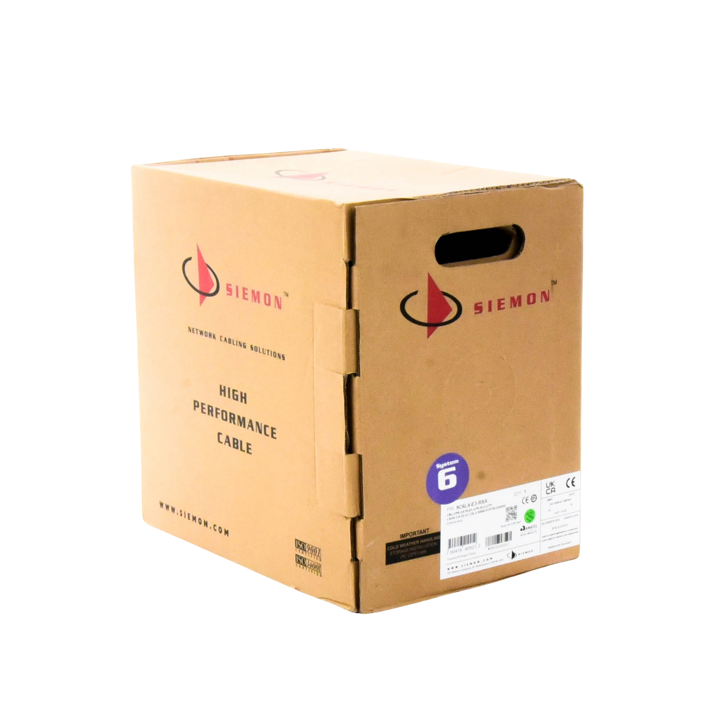 Bobina de Cable UTP Reelex, de 4 pares, Alto Desempeño Cat6, LS0H (Bajo humo, cero halógenos), Color Violeta, 23 AWG, 305m SIEMON - Imagen 2