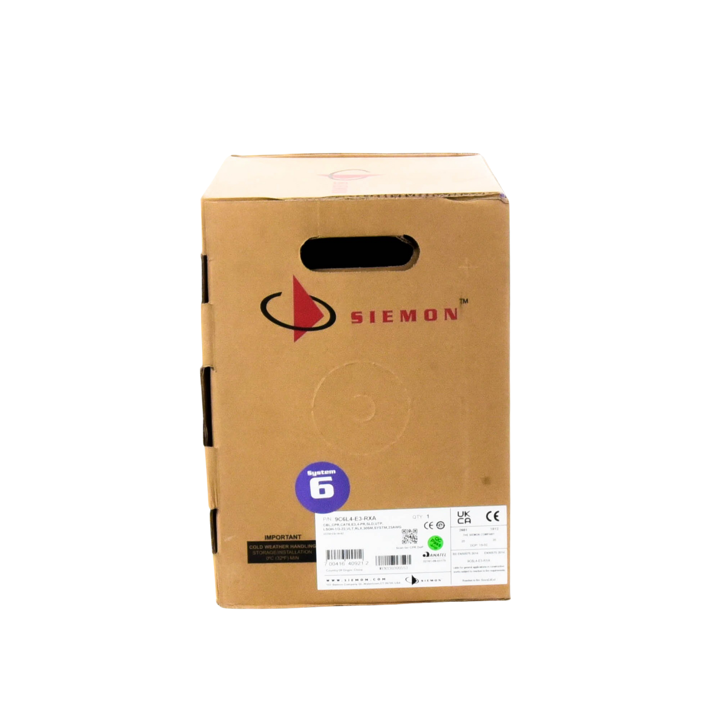 Bobina de Cable UTP Reelex, de 4 pares, Alto Desempeño Cat6, LS0H (Bajo humo, cero halógenos), Color Violeta, 23 AWG, 305m SIEMON - Imagen 4