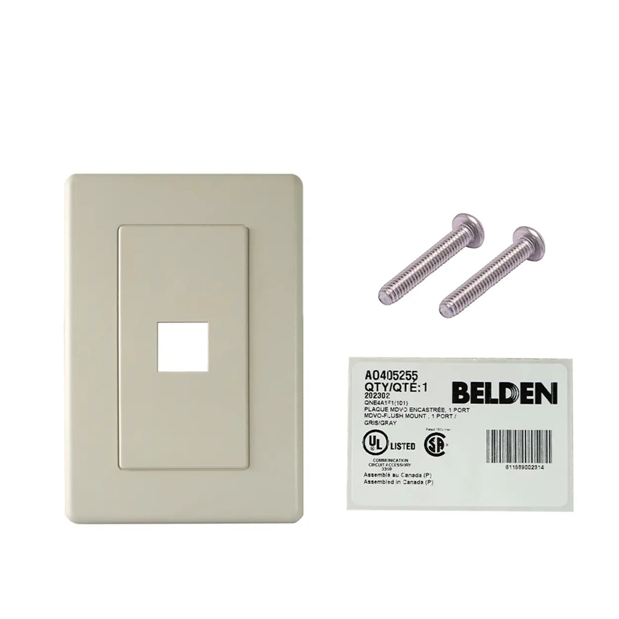 Faceplate Belden 1 Puerto Mdvo Color Gris A0405255 - SILYMX