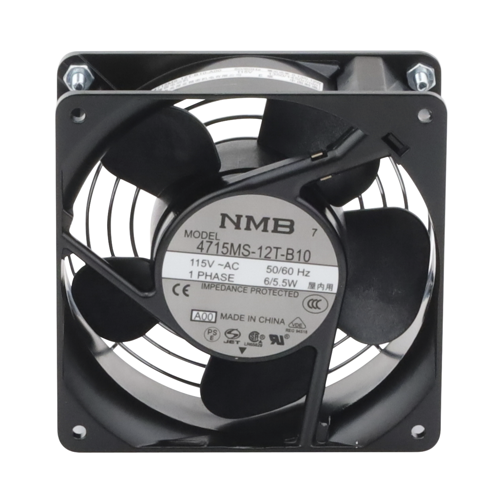 Ventilador Axial Compacto, de 4 Pulgadas, 49 CFM, 115 Vca, De Acero, Color Negro HOFFMAN A4AXFNGQ - SILYMX