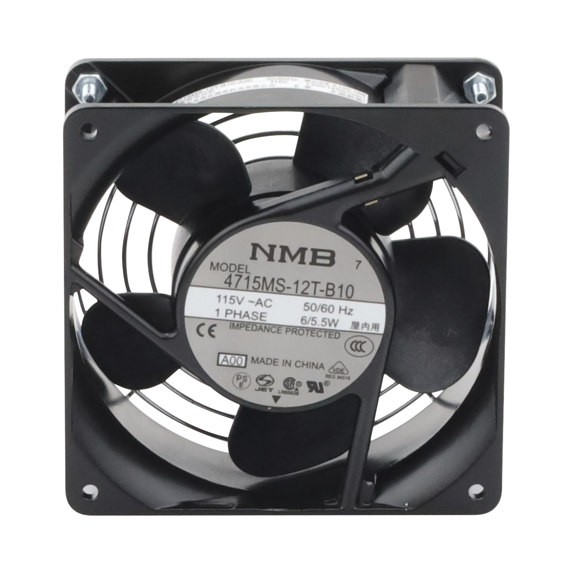 Ventilador Axial Compacto, de 4 Pulgadas, 49 CFM, 115 Vca, De Acero, Color Negro HOFFMAN A4AXFNGQ - SILYMX