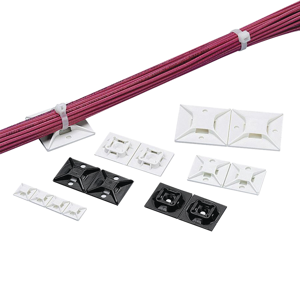 Sujetador Para Cable De 4 Vías Con Adhesivo 25.4 X 25.4Mm (1In X 1In) Color Blanco 1 Pieza ABM2S-A-C - SILYMX