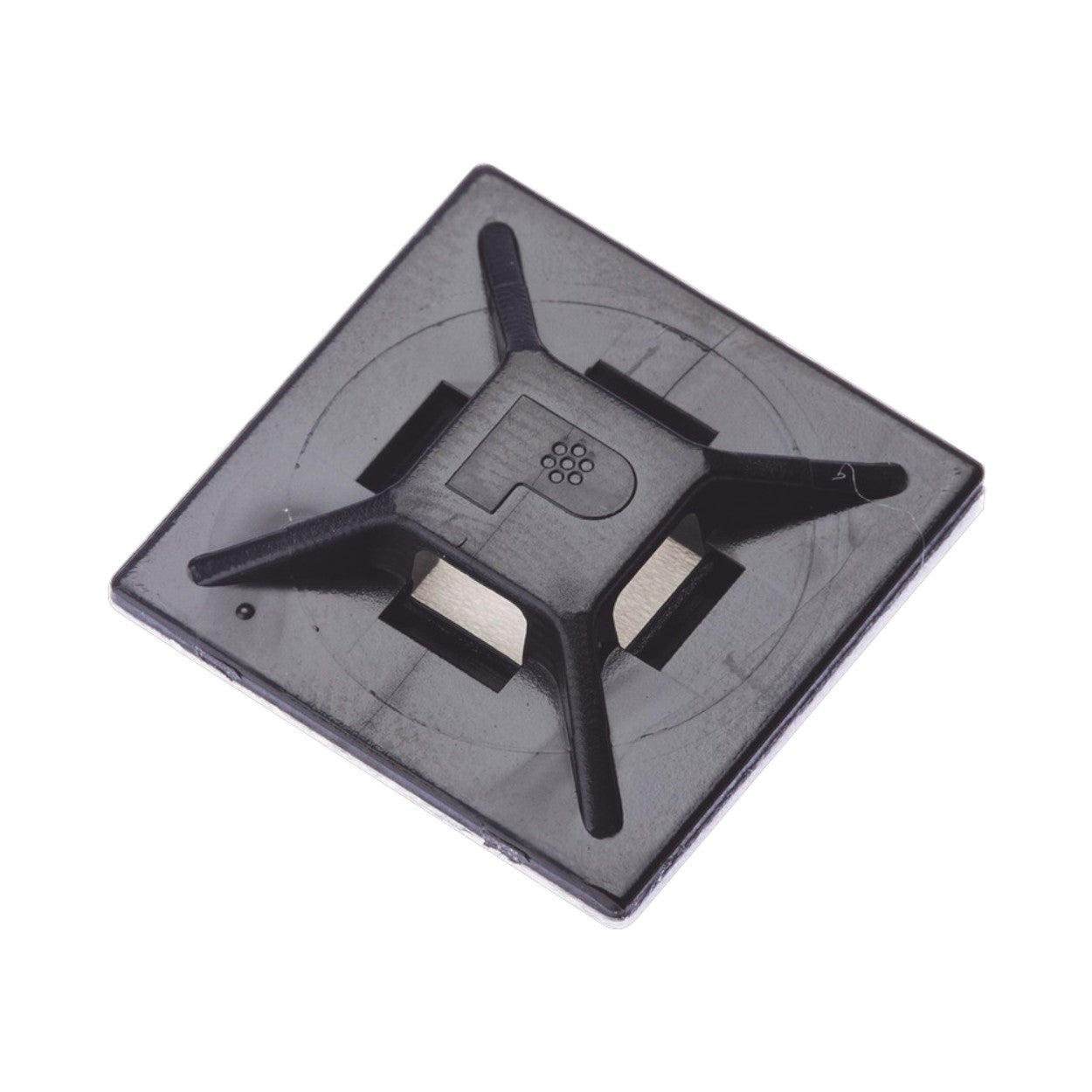 Montaje-Sujetador Para Cable de 4 vías con Adhesivo Acrilico Color Negro Uso en Exterior ABM2S-AT-C0 - SILYMX