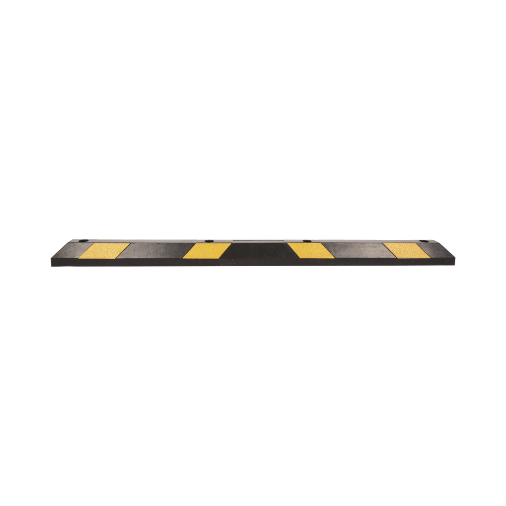 Tope Vehicular Para Estacionamiento 183cm Color Negro-Amarillo 8 Franjas Reflejantes AC-183TV - SILYMX