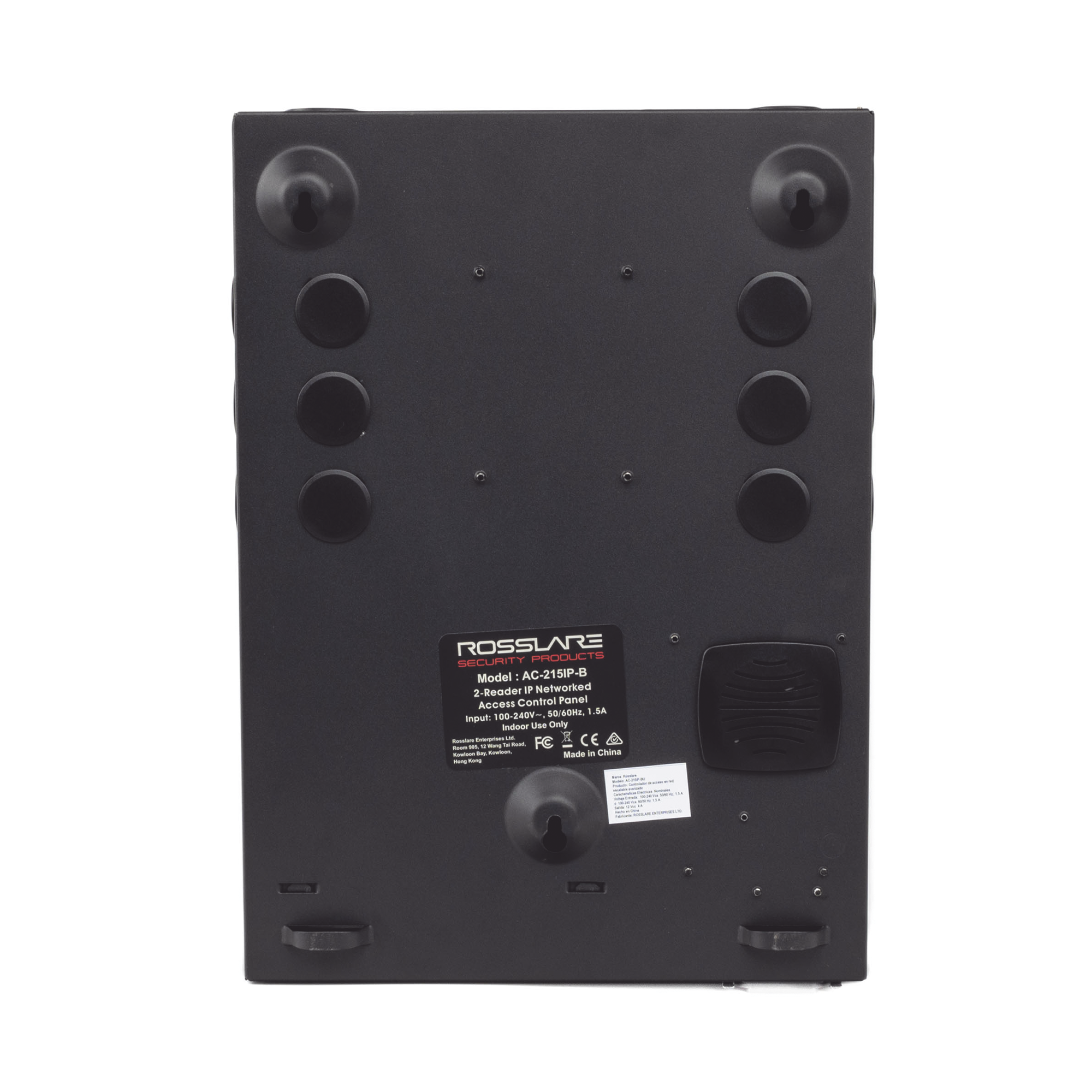 Controlador de Acceso para 2 Lectoras 30,000 Tarjetas 20,000 Eventos Incluye Gabinete y Fuente de Alimentación Rosslare AC-215IP-BU