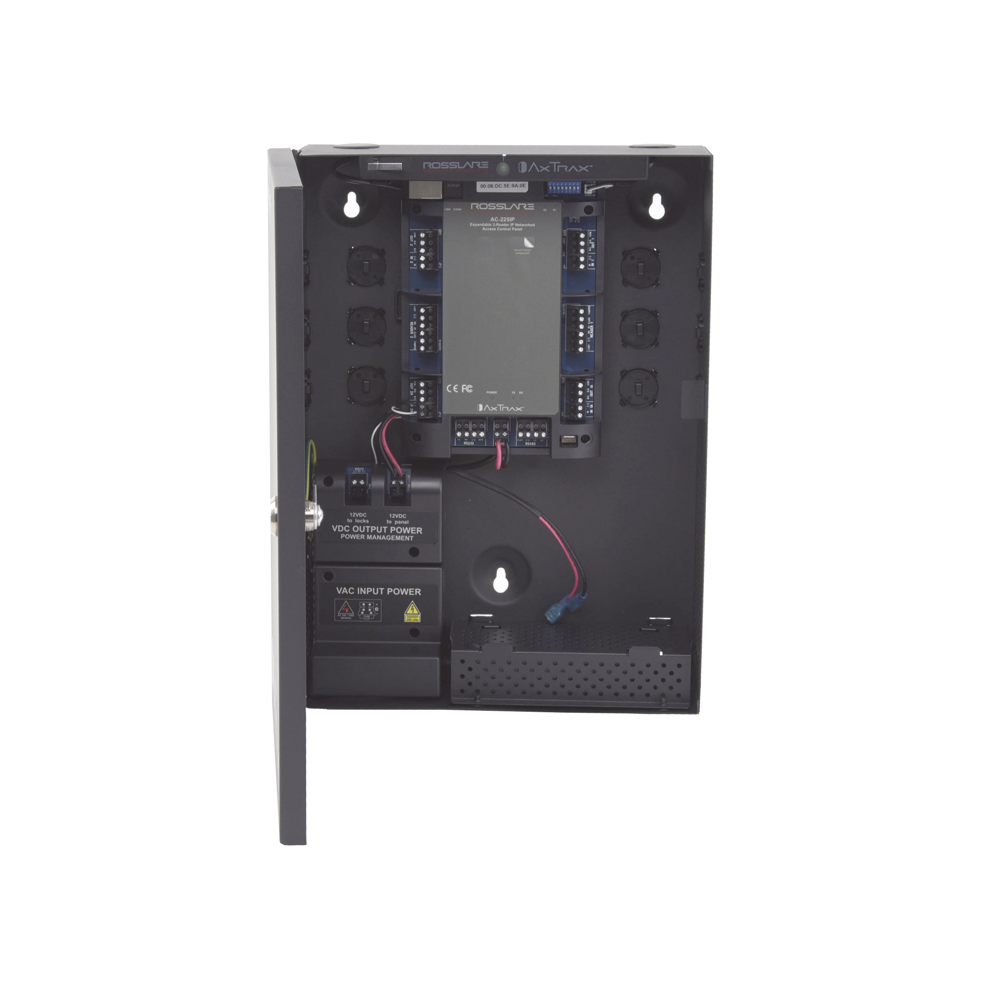 Controlador de Acceso IP de Nueva Generación 2 Lectoras Expandible a 4 30,000 Tarjetas Rosslare AC-225IP-BU