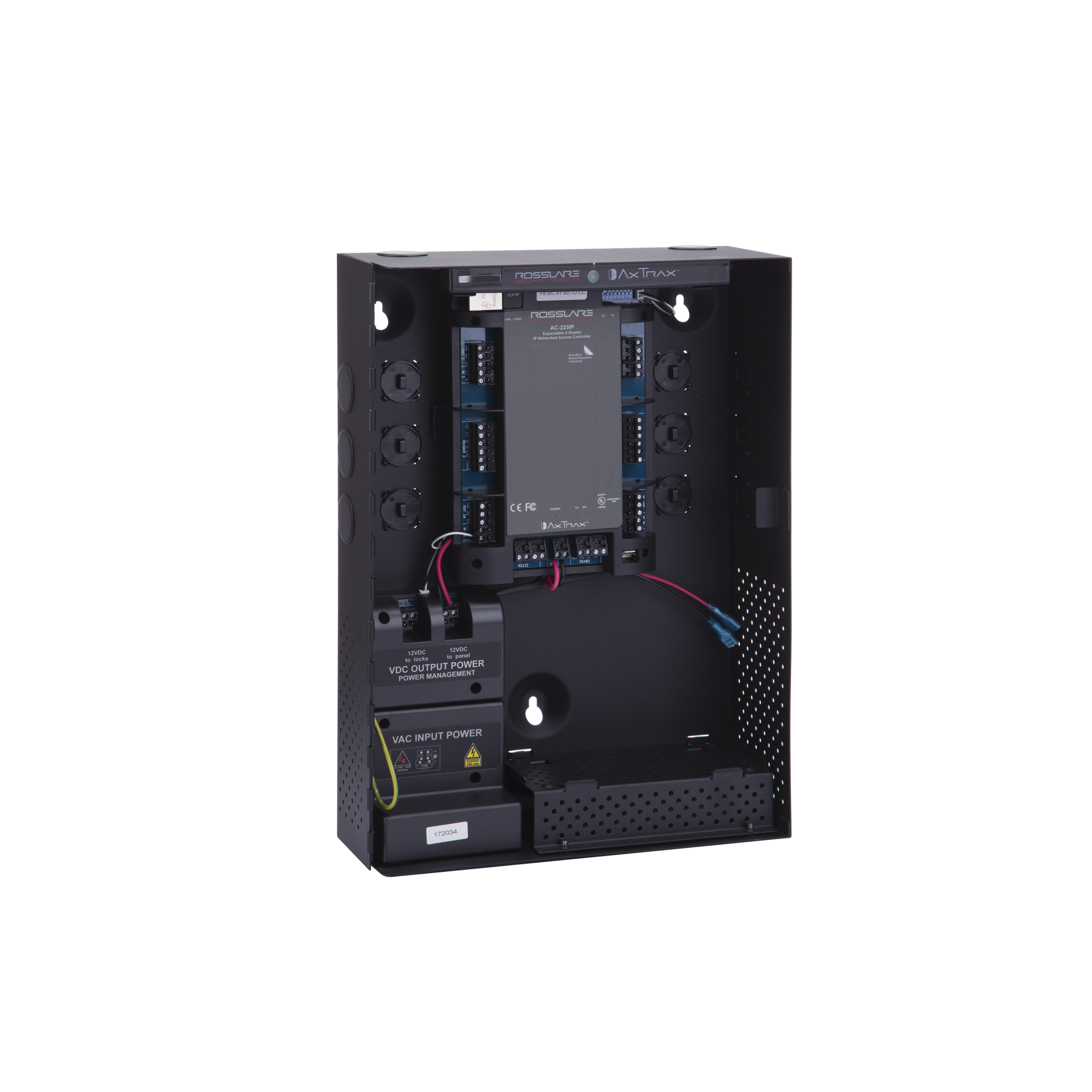 Controlador de Acceso IP de Nueva Generación 2 Lectoras Expandible a 4 30,000 Tarjetas Rosslare AC-225IP-BU