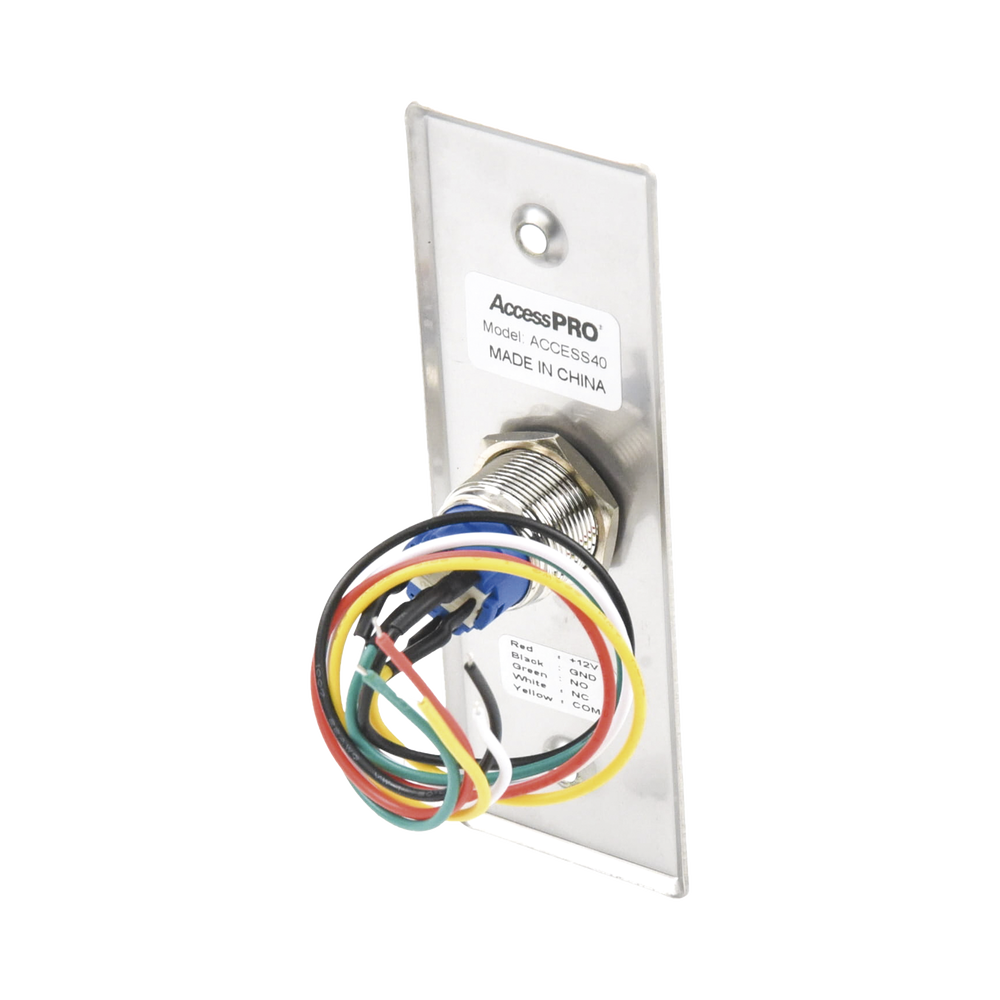 Botón de Salida con Aro Iluminado Azul IP65 Diseño Estético NO,COM,NC ACCESS40 - SILYMX