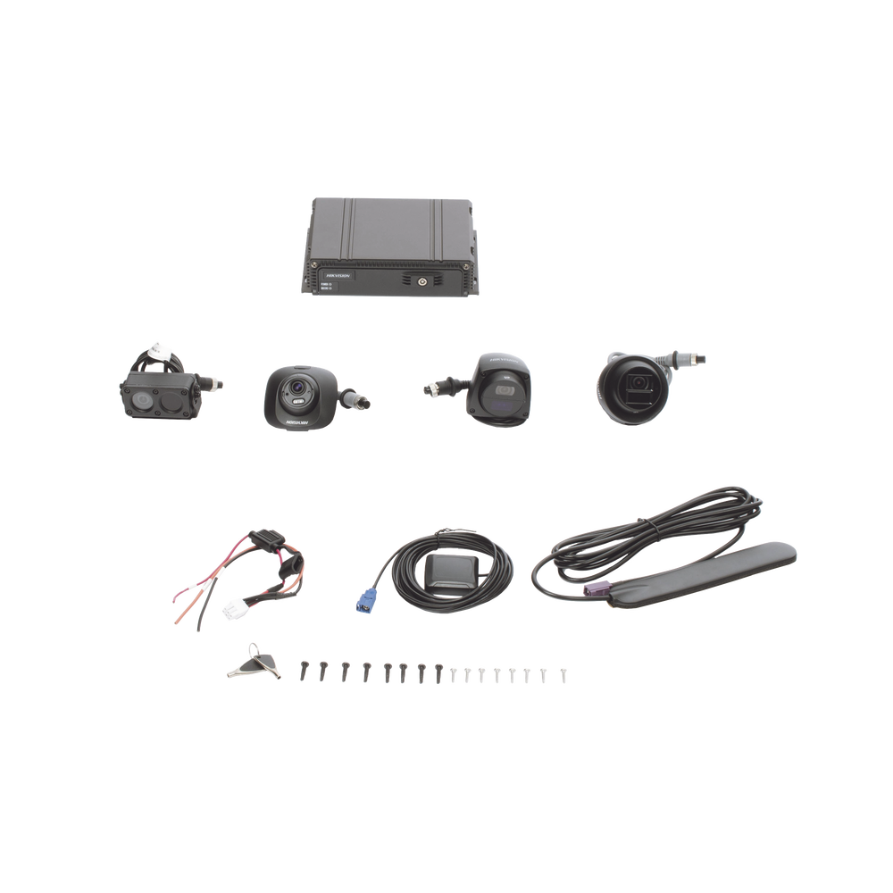 Kit DVR Móvil 1080P Incluye 4 Cámaras TURBOHD 1080P Modulo 4G y GPS Soporta Memoria SD Visualización por Hik-Connect Teams AE-MD5043-SD/GLF(LITE)(KIT) - SILYMX