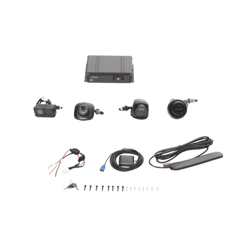 Kit DVR Móvil 1080P Incluye 4 Cámaras TURBOHD 1080P Modulo 4G y GPS Soporta Memoria SD Visualización por Hik-Connect Teams AE-MD5043-SD/GLF(LITE)(KIT) - SILYMX