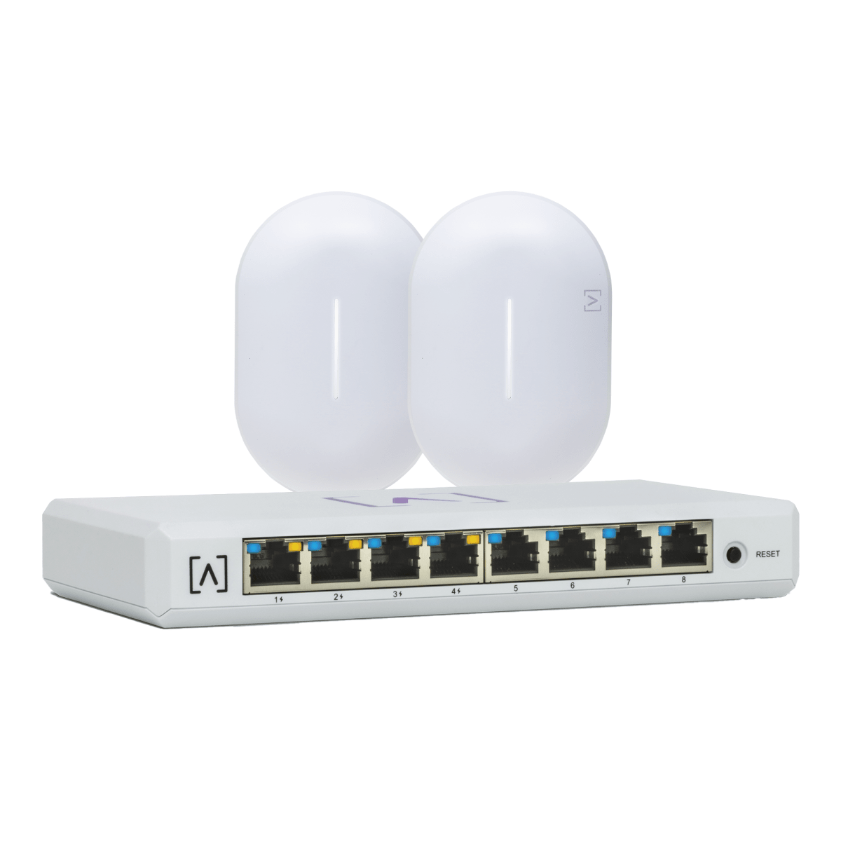 Switches PoEALTA LABSALTA-S8-KIT-2Kit Red Empresarial Switch 8 PoE+ 2 Access Points WiFi 6 Cloud Bloqueo Contenido Alta Labs ALTA - S8 - KIT - 2 - SILYMX