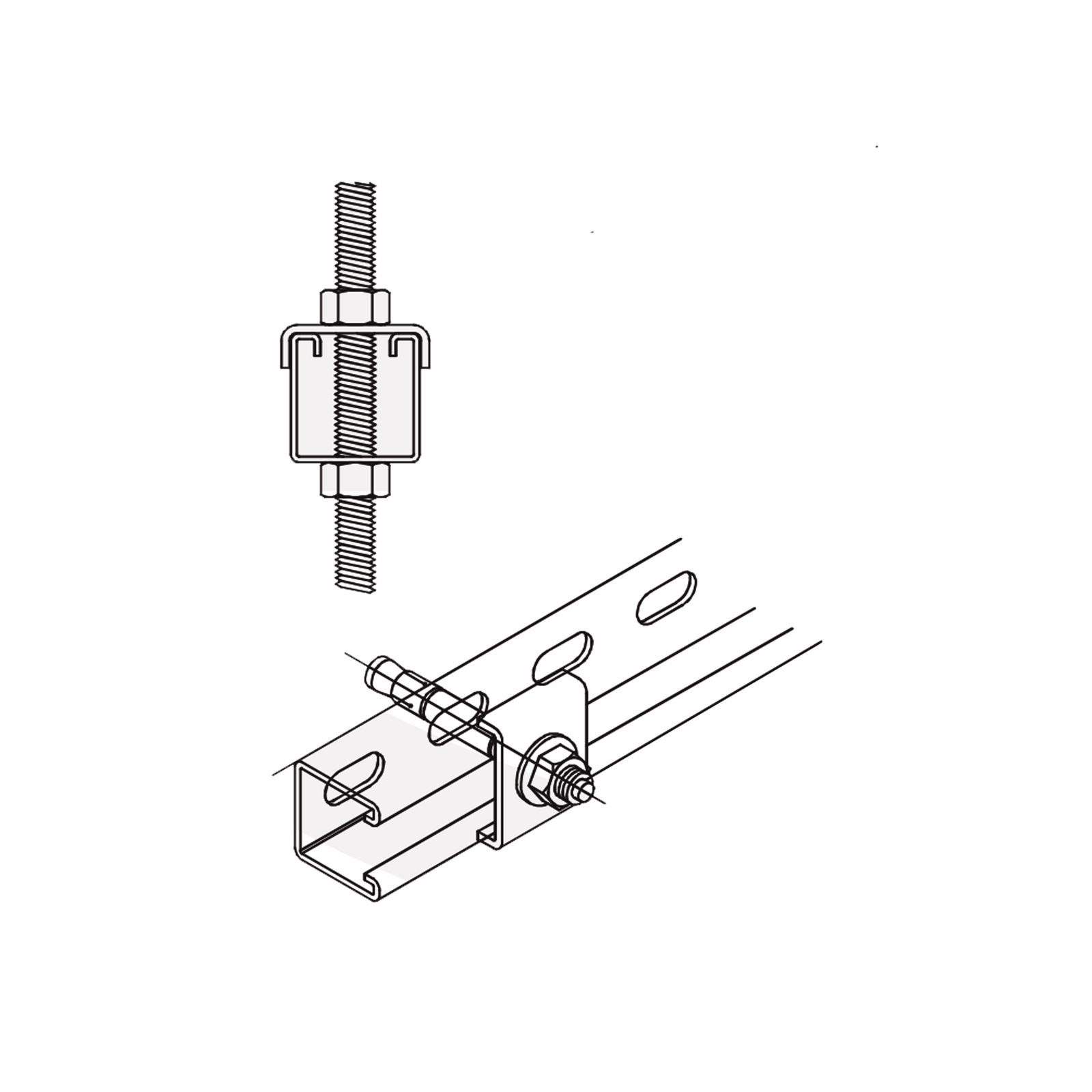 Tope Unicanal  "U" para Tornillo de  3/8" ( 9.5 mm ) ANCLO ANC-HA06 - SILYMX