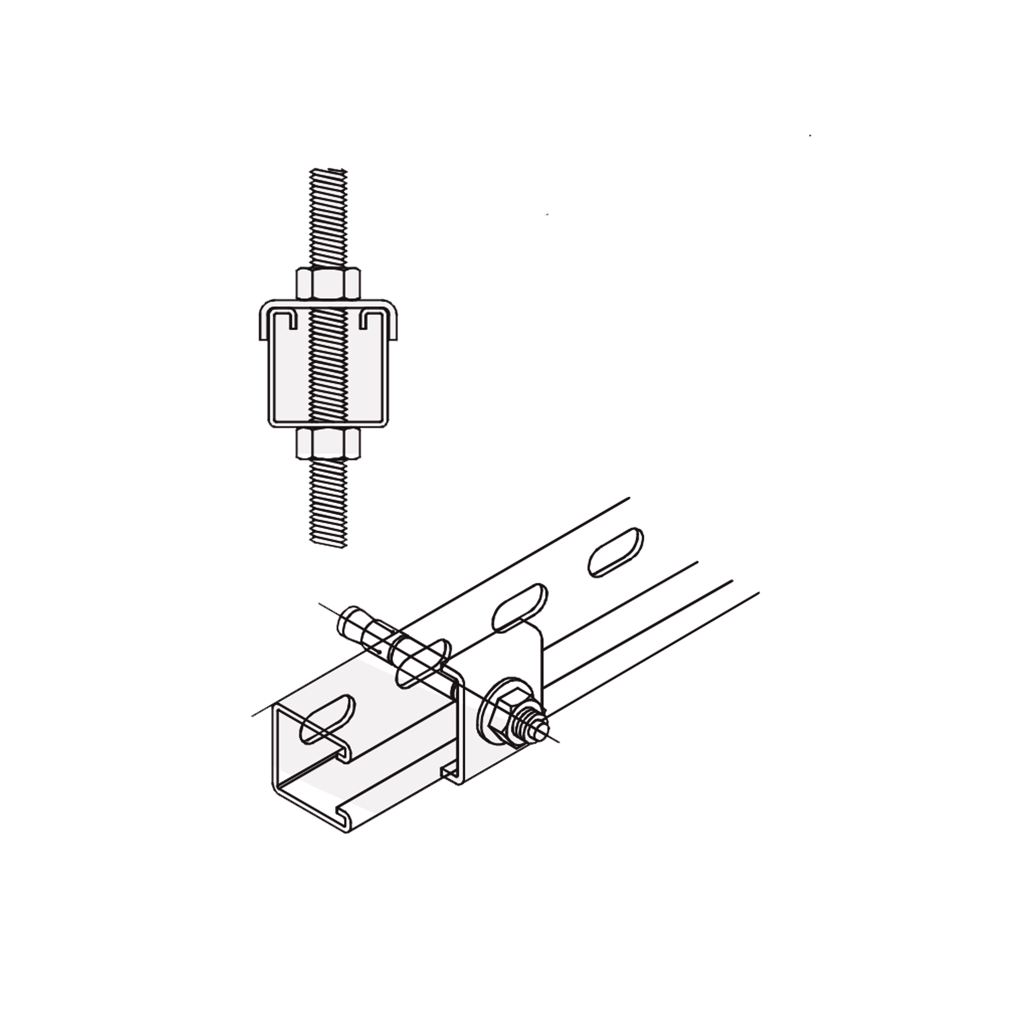 Tope Unicanal  "U" para Tornillo de  3/8" ( 9.5 mm ) ANCLO ANC-HA06 - SILYMX