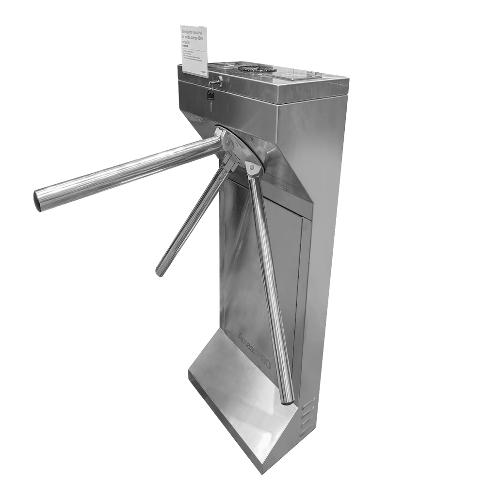 Torniquete Industrial en Acero Inoxidable Bidireccional USO RUDO Espacio para Lectora de Proximidad AP1000HDM - SILYMX