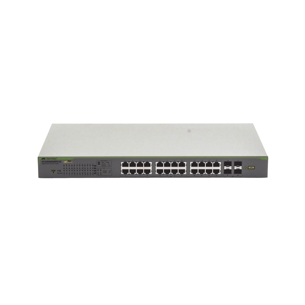Switch PoE+ Gigabit WebSmart de 24 puertos 10/100/1000 Mbps + 4 puertos SFP Gigabit, 185 W, Version 2 - SILYMX