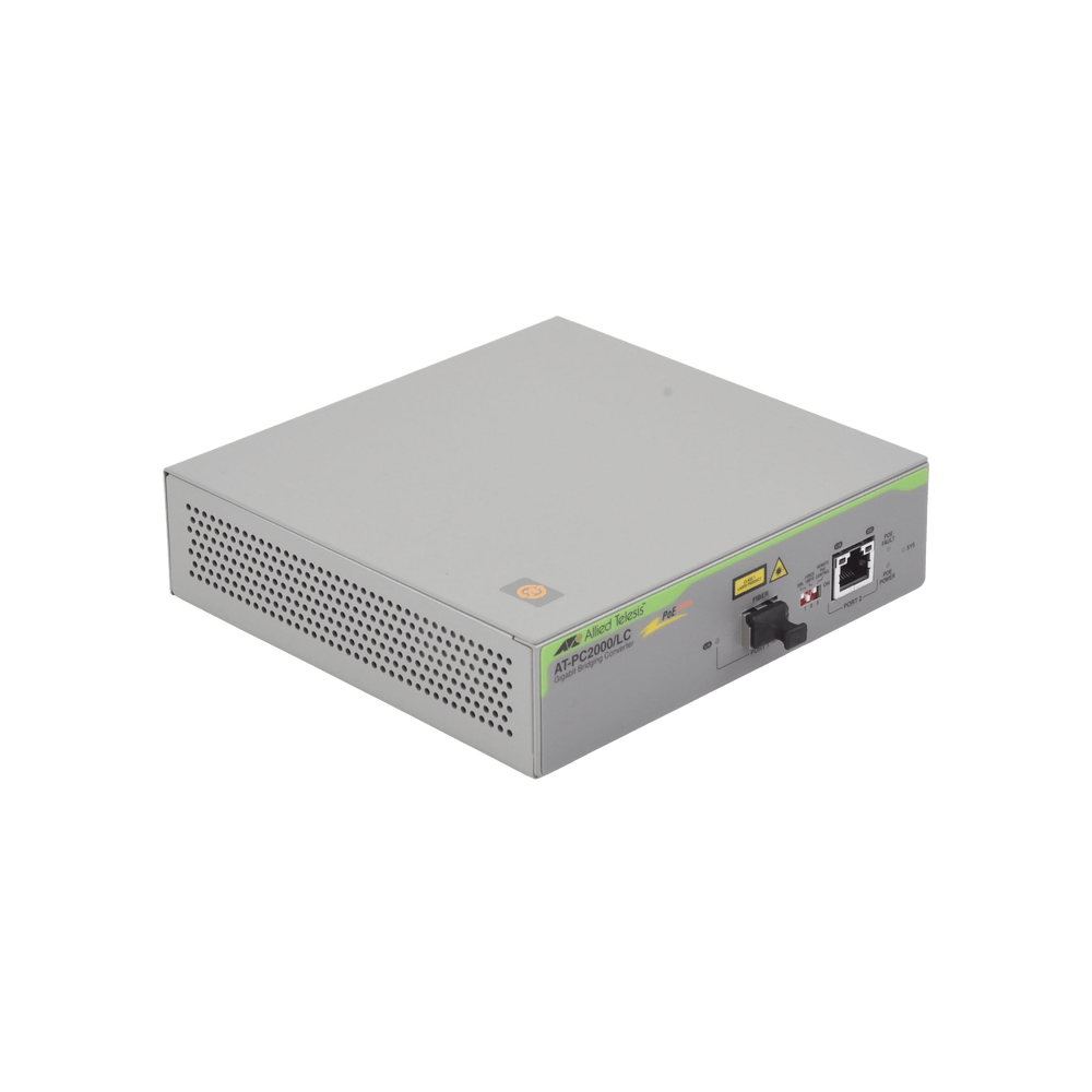 Convertidor de medios Gigabit Ethernet PoE+ a fibra óptica, conector LC, multimodo (MMF), distancia hasta 550 m - SILYMX
