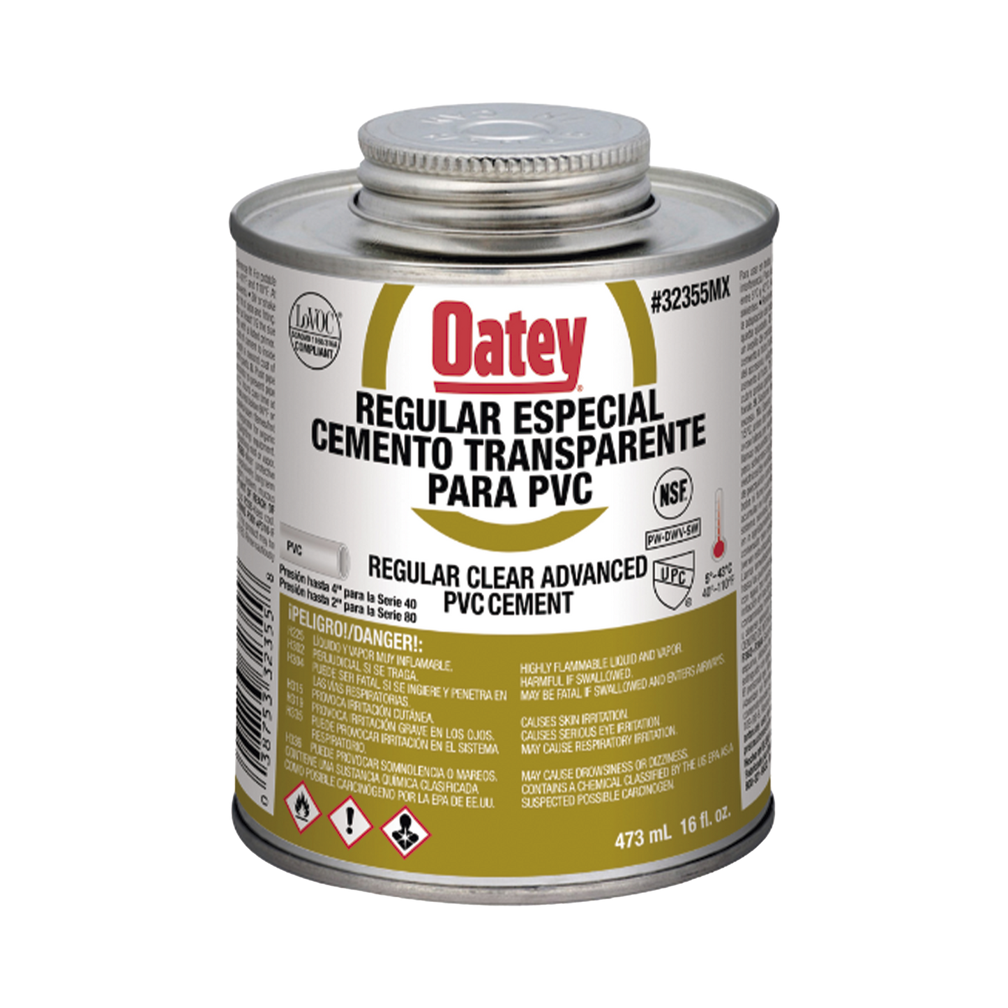 Pegamento Cemento Claro de 473 ml para Tubo Conduit PVC Pesado AMANCO-WAVIN ATUP16PE - SILYMX