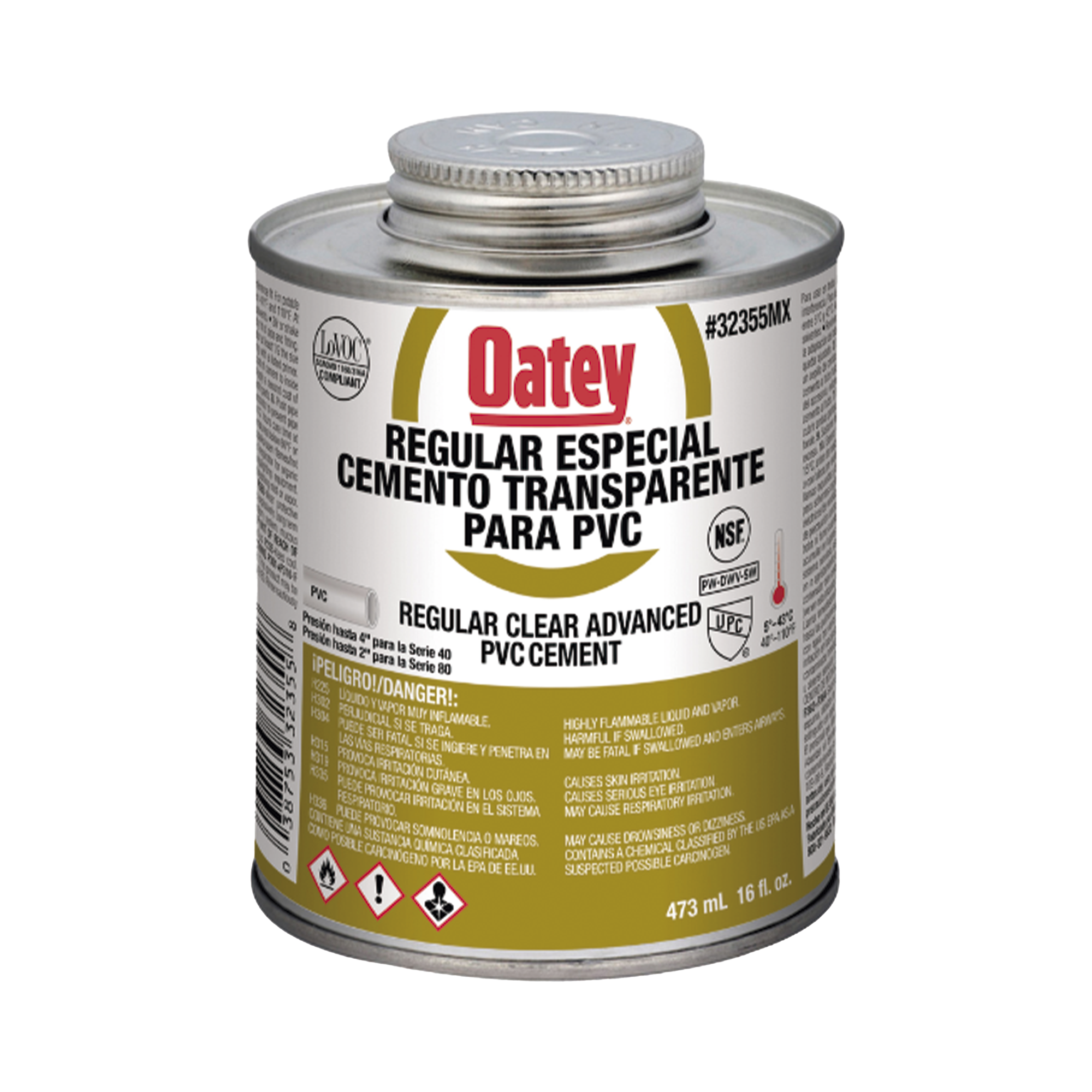 Pegamento Cemento Claro de 473 ml para Tubo Conduit PVC Pesado AMANCO-WAVIN ATUP16PE - SILYMX