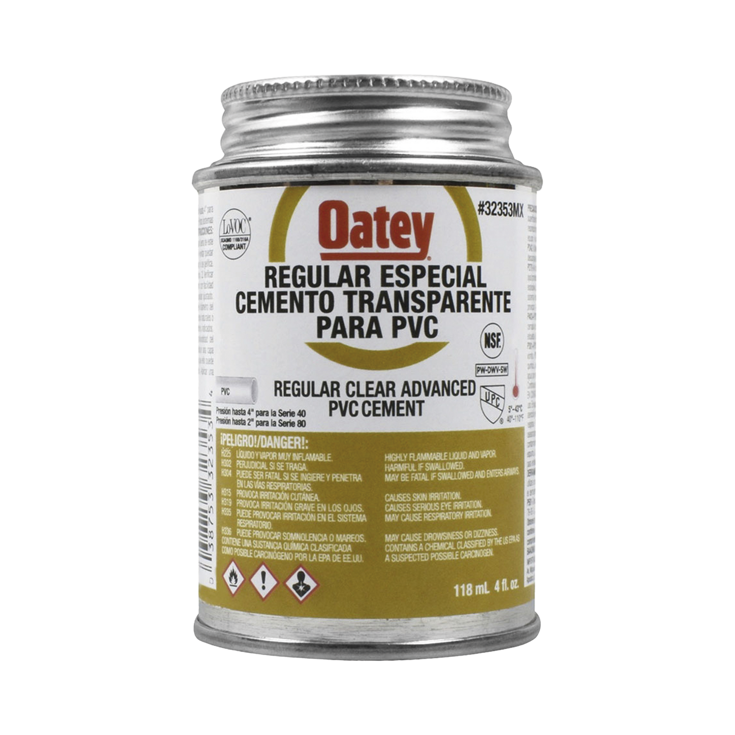 Cemento Claro de 118 ml para Tubo Conduit PVC Pesado AMANCO-WAVIN ATUP4PE - SILYMX