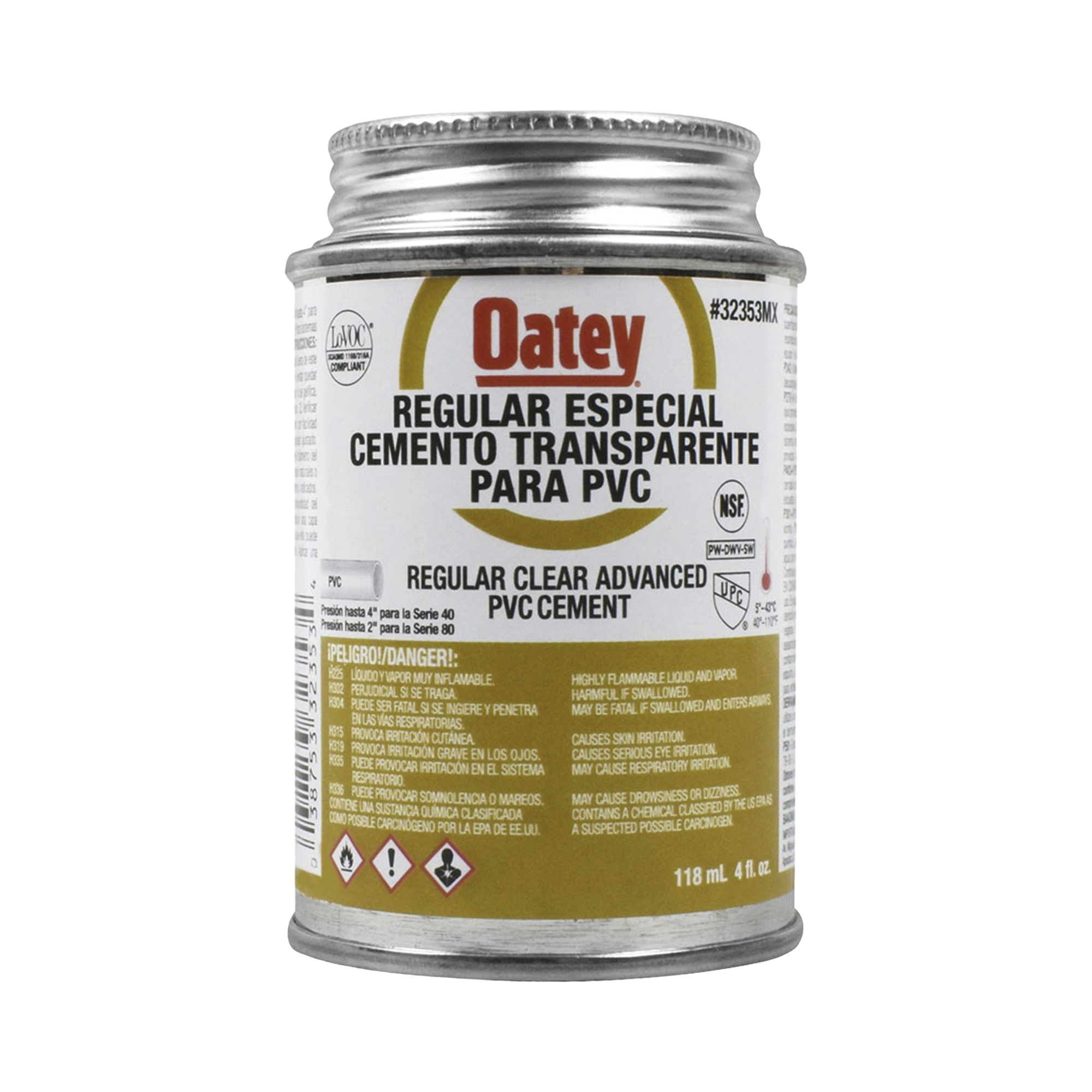 Cemento Claro de 118 ml para Tubo Conduit PVC Pesado AMANCO-WAVIN ATUP4PE - SILYMX