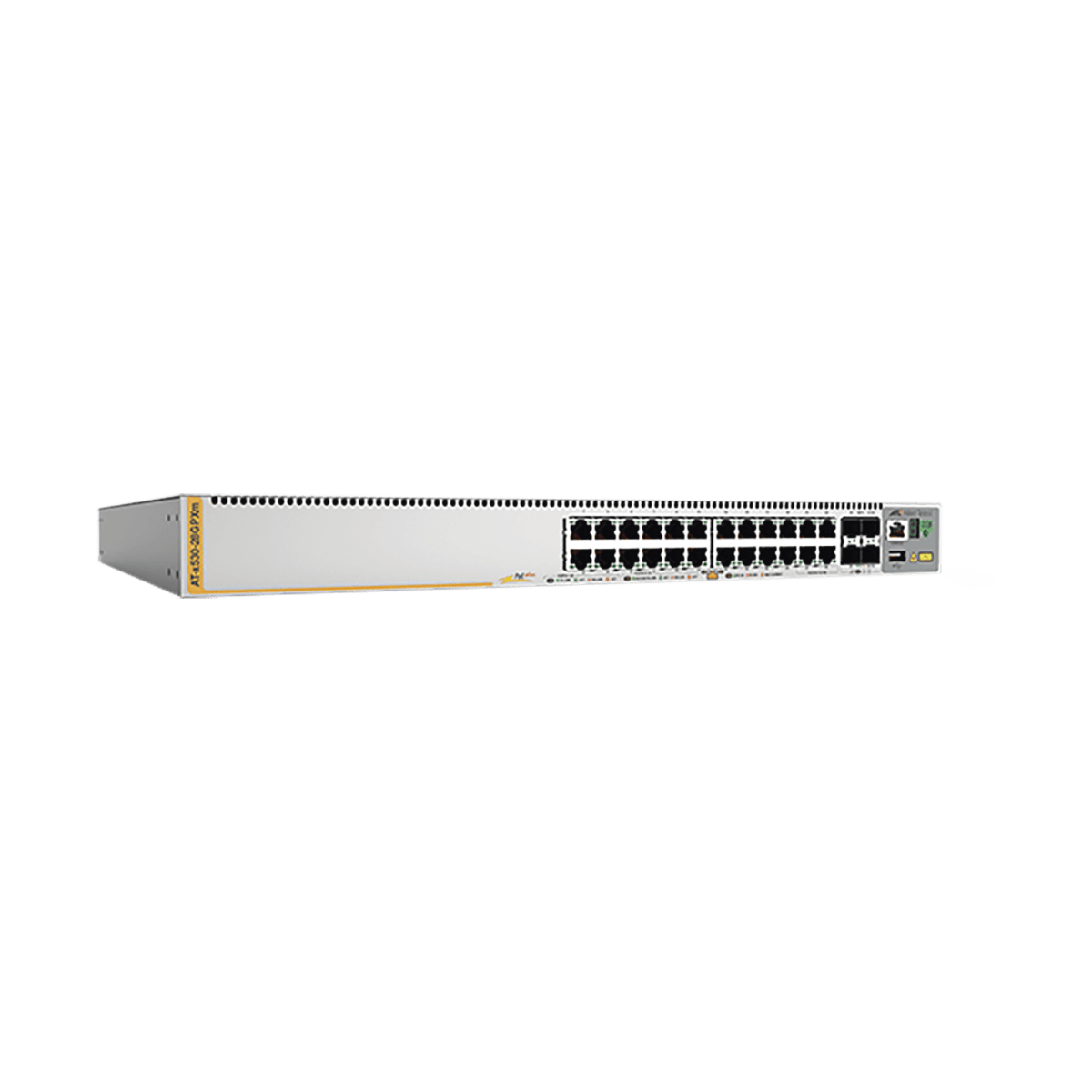 Switches PoEALLIED TELESISAT-X530-28GPXM-10Switch Administrable Capa 3 20 Puertos Gigabit PoE+ 4x 2.5G 5G 4 SFP+ 10G 740W Fuente Redundante Allied Telesis AT - X530 - 28GPXM - 10 - SILYMX