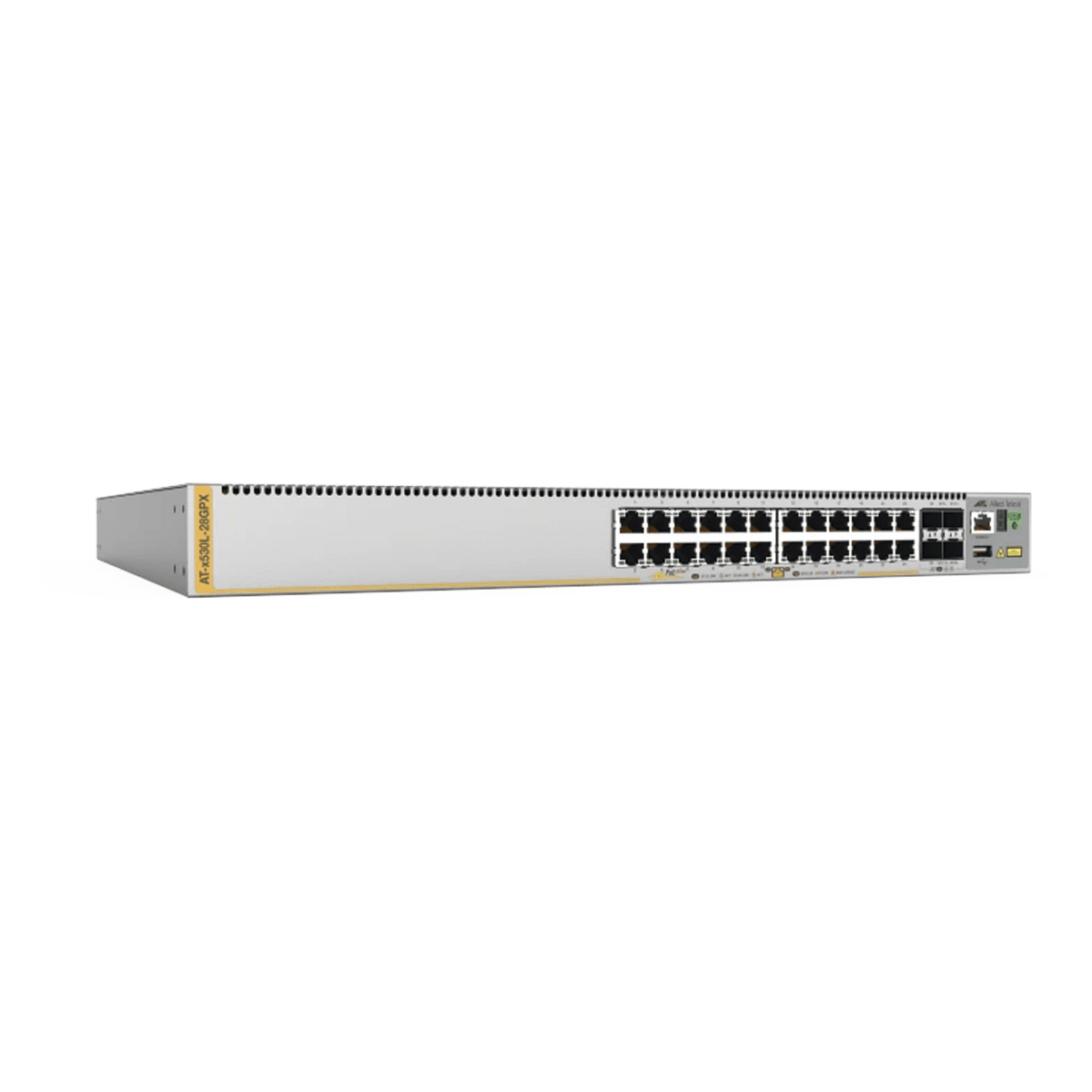Switches PoEALLIED TELESISAT-X530L-28GPX-90Switch Administrable Capa 3 Stackable 24 Puertos Gigabit PoE+ 740W 4 SFP+ 10G Fuente Redundante Allied Telesis AT - X530L - 28GPX - 90 - SILYMX