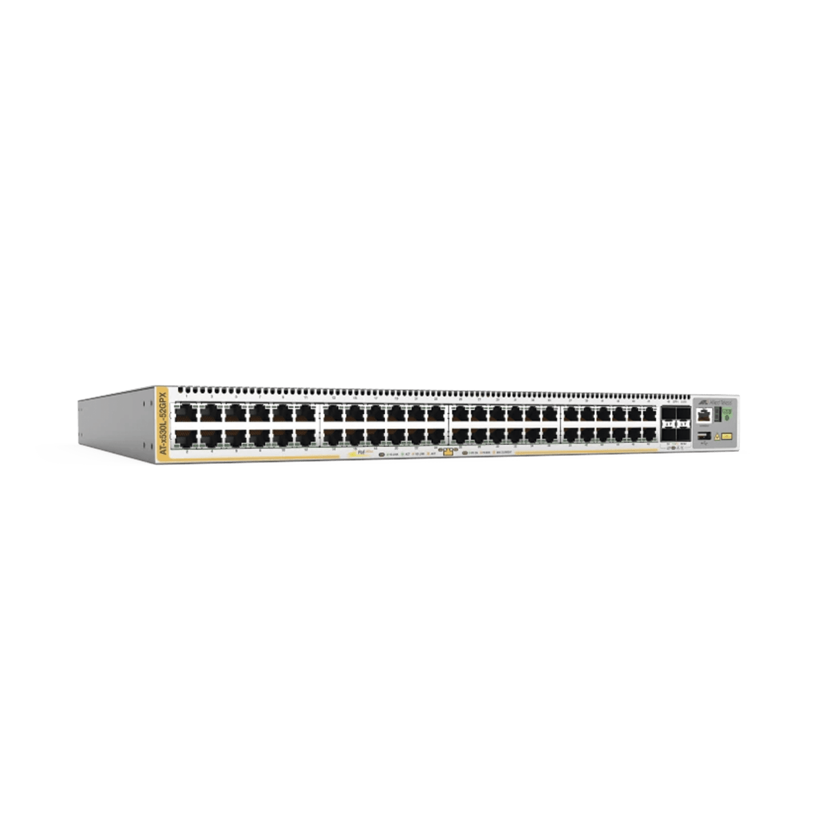 Switches PoEALLIED TELESISAT-X530L-52GPX-90Switch Administrable Capa 3 Stackable 48 Puertos Gigabit PoE+ 740W 4 SFP+ 10G Fuente Redundante Allied Telesis AT - X530L - 52GPX - 90 - SILYMX