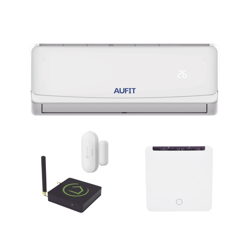 Kit para automatización Compatible con cualquier Minisplit AUFIT Minisplit CHI-R32-12K-110 Termostato IR2900ZW Hub controlador HC8  Contacto magnético Inalámbrico CST2C AUFIT AUFIT-SMART-Z-WAVE - SILYMX