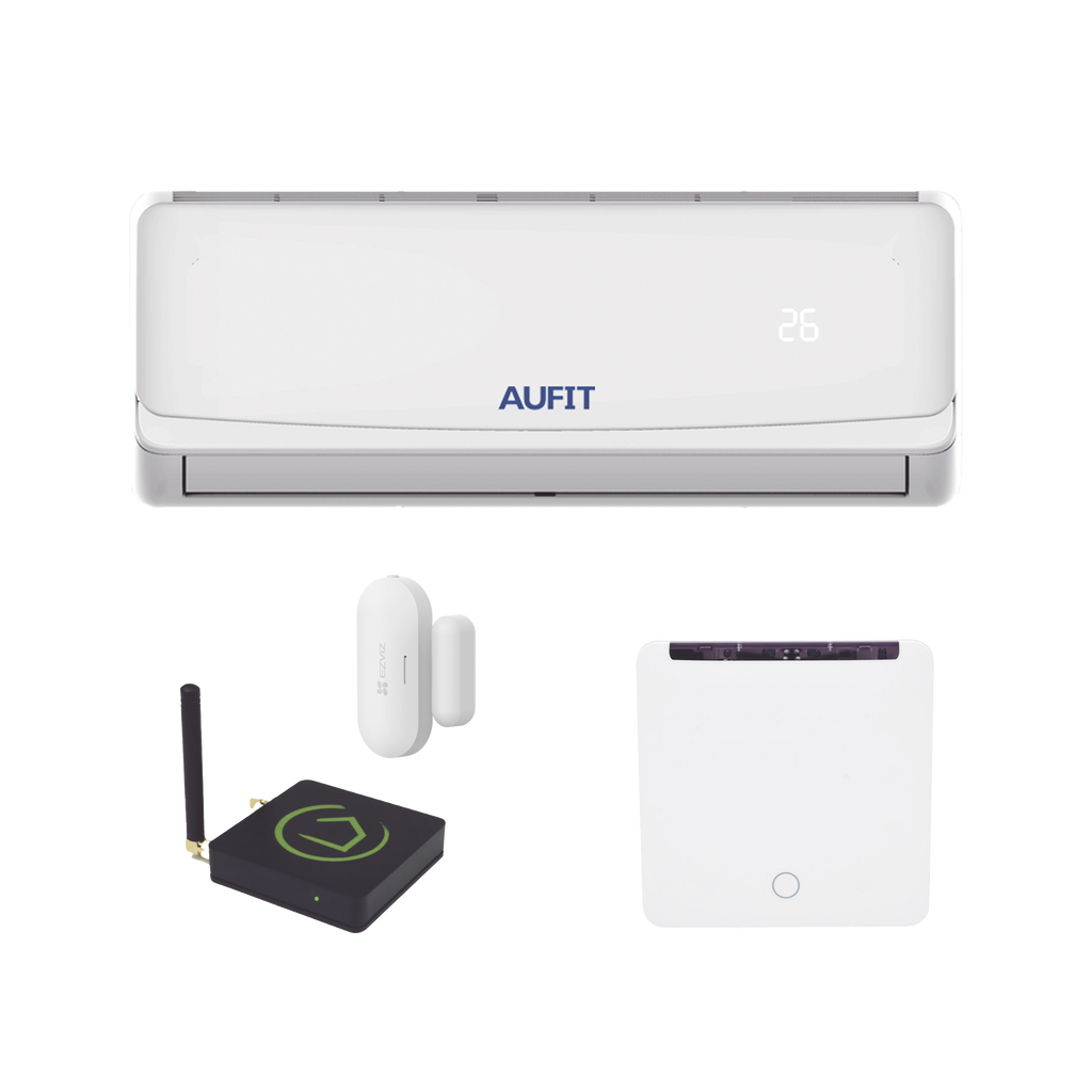 Kit para automatización Compatible con cualquier Minisplit AUFIT Minisplit CHI-R32-12K-110 Termostato IR2900ZW Hub controlador HC8  Contacto magnético Inalámbrico CST2C AUFIT AUFIT-SMART-Z-WAVE - SILYMX