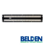 Panel de Parcheo Belden Cat6+ Categoría 6 KeyConnect 2U 48 Puertos Totalmente cargado Color Negro AX103255 - SILYMX
