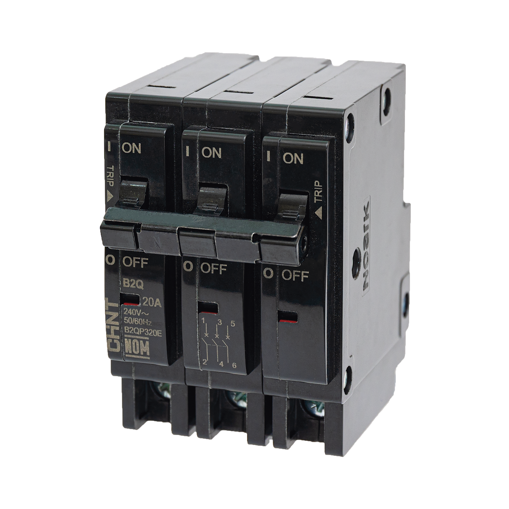 MCB - Interruptor Termomagnético Enchufable, Serie: B2Q, 3P, 40A, 240V  (SKU:1002299) CHINT B2QP340E - SILYMX