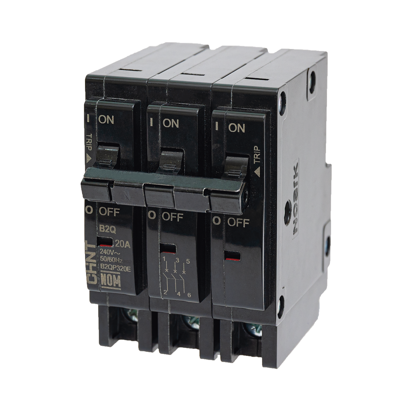Interruptor Termomagnético Enchufable, Serie: B2Q, 3P, 60A, 240V (SKU:1002302)