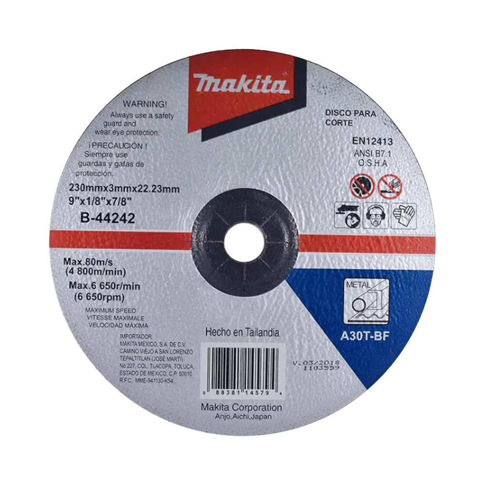 Disco de corte para metal de 9" B-44242 - SILYMX