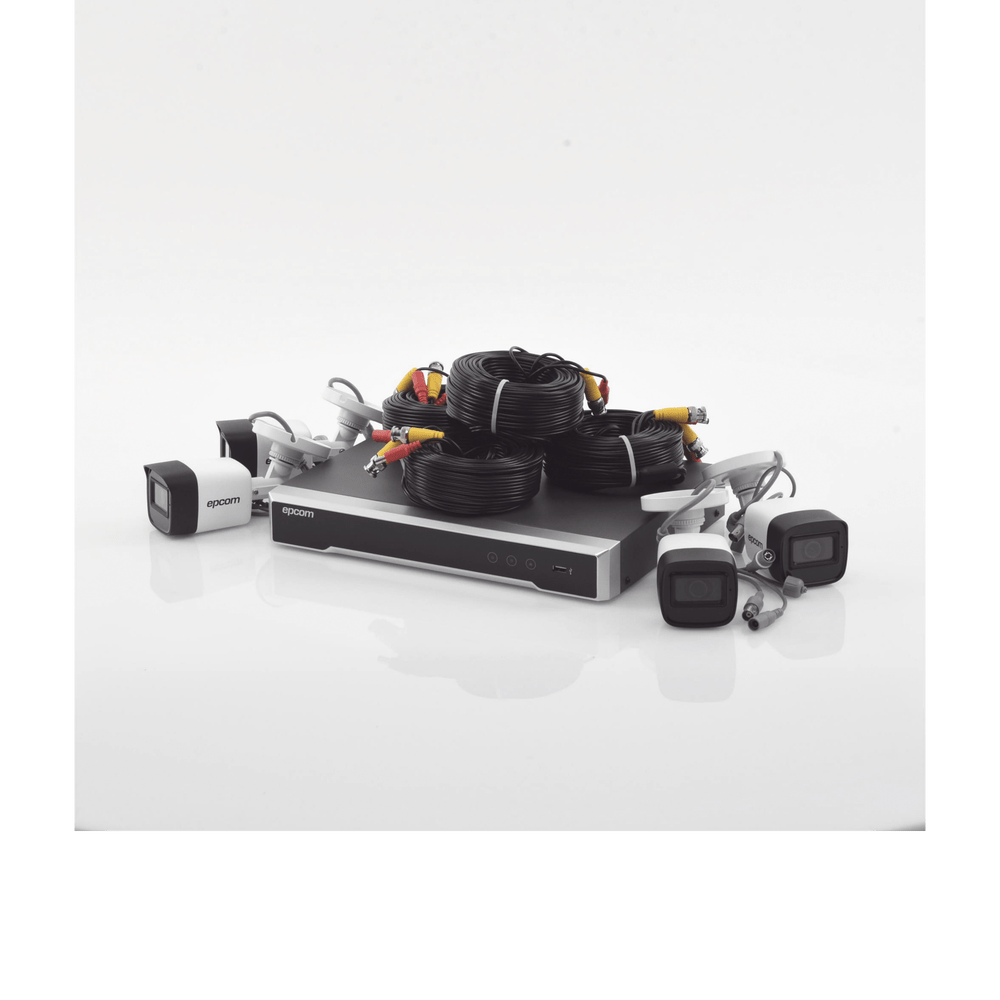 Kit TURBOHD 5 Megapixel / DVR 4 Canales / 4 Cámaras de 5 Megapixel con Micrófono Integrado / 4 Cables 18 Metros / Fuente de Poder Profesional - SILYMX