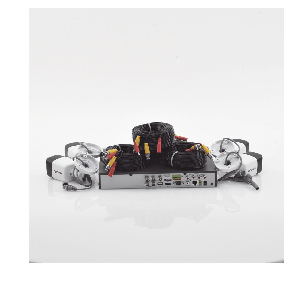 Kit TURBOHD 5 Megapixel / DVR 4 Canales / 4 Cámaras de 5 Megapixel con Micrófono Integrado / 4 Cables 18 Metros / Fuente de Poder Profesional - SILYMX