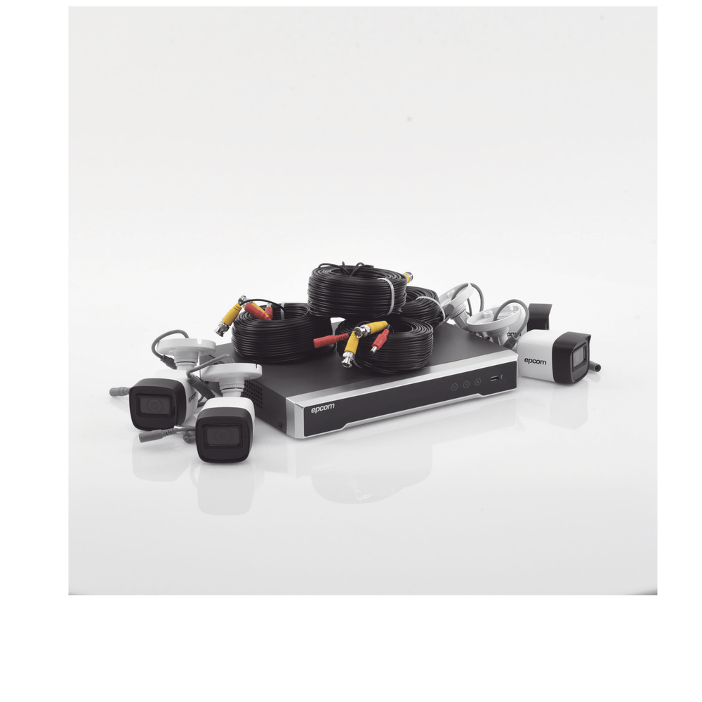 Kit TURBOHD 5 Megapixel / DVR 4 Canales / 4 Cámaras de 5 Megapixel con Micrófono Integrado / 4 Cables 18 Metros / Fuente de Poder Profesional - SILYMX